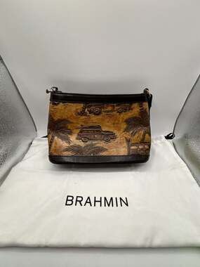 Brahmin Vintage Tooled Leather Surf Woody Wagon Handbag NO strap